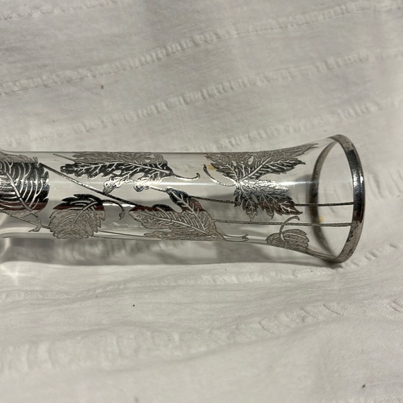 Vintage Sterling Silver City Overlay Bud Vase Leaf Leaves Pattern 6” Shabby Chic - Picture 12 of 15